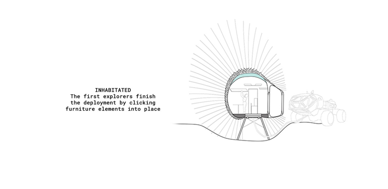 Inhabited: The first explorers finish the deployment by clicking furniture elements into place