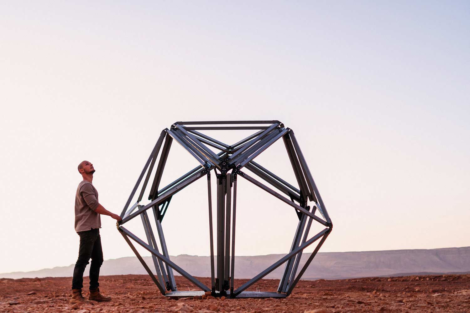 Sebastian inspecting the unfolding structure