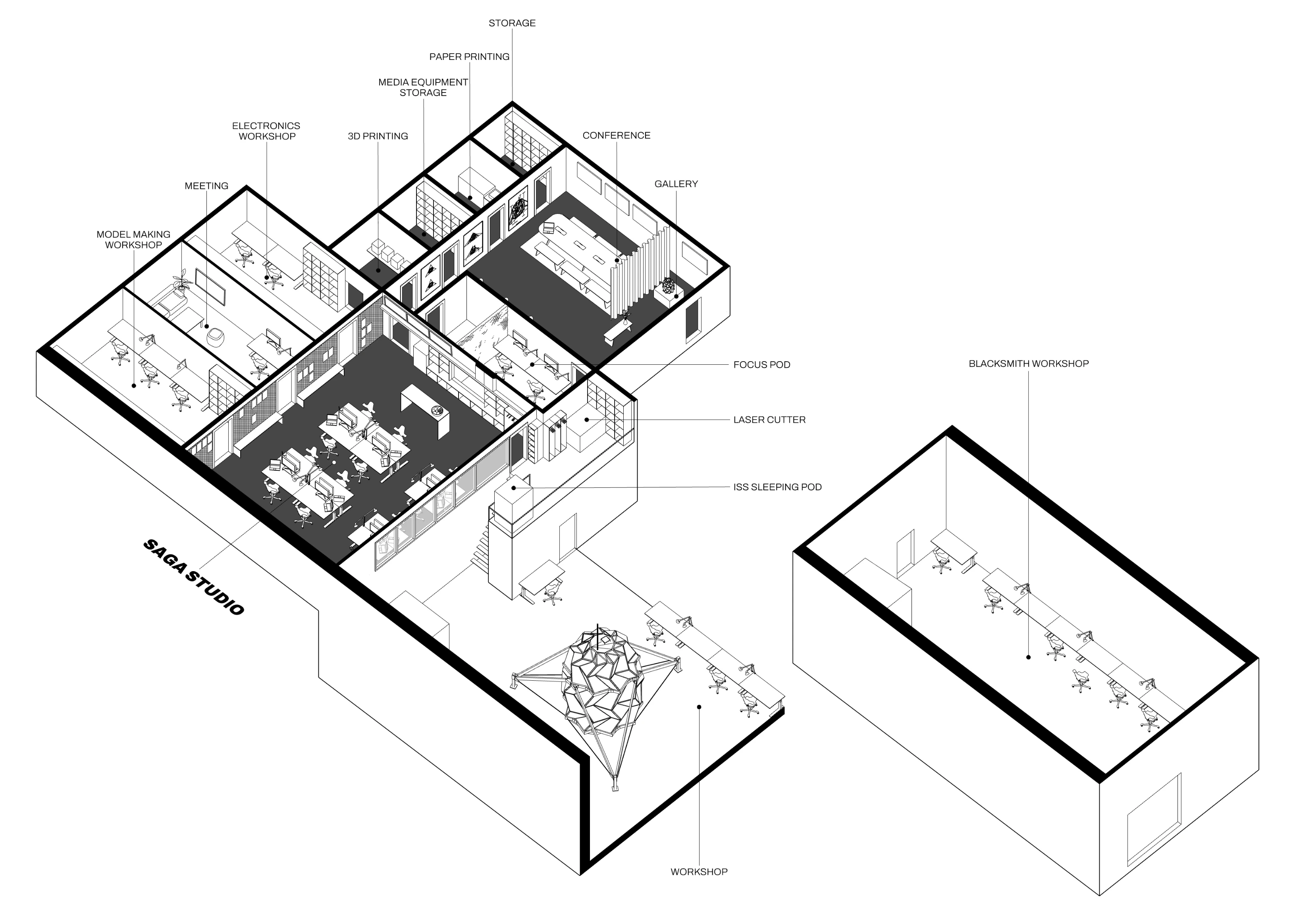 Illustration of SAGA office